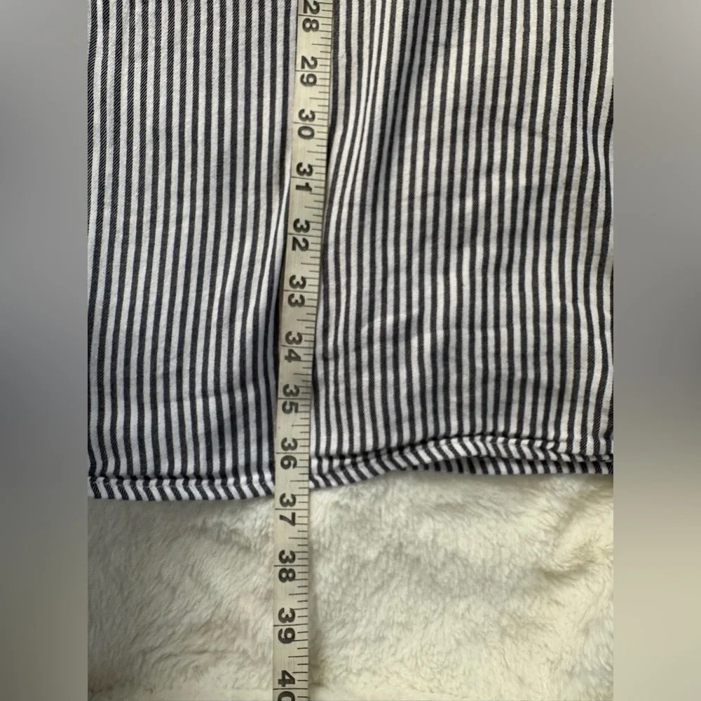 SO Striped Button Pullover Shirt Dress Black White Short Sleeve Pockets Sz: 3X - Picture 7 of 8